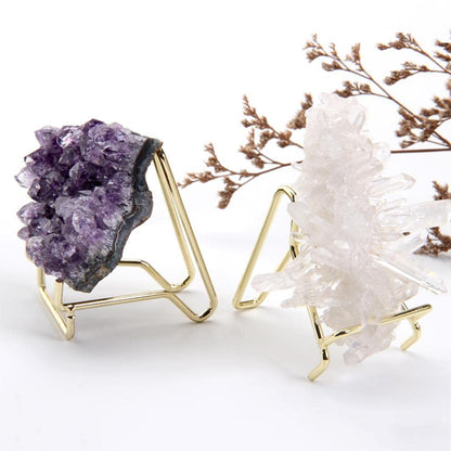FytStycale Mineral Display Stand Geode Rack Metal Crystal Holder Shelf Suitable for Home Office Showroom Ornament, L