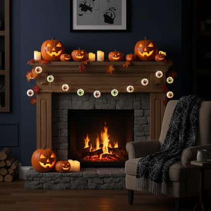 Halloween Eyeball Lantern Lights,8.5ft Eyeball String Lights with 10 LED Lantern Light,Waterproof Halloween Eye Lights for House, Garden, Yard, Window, Porch Party Decor