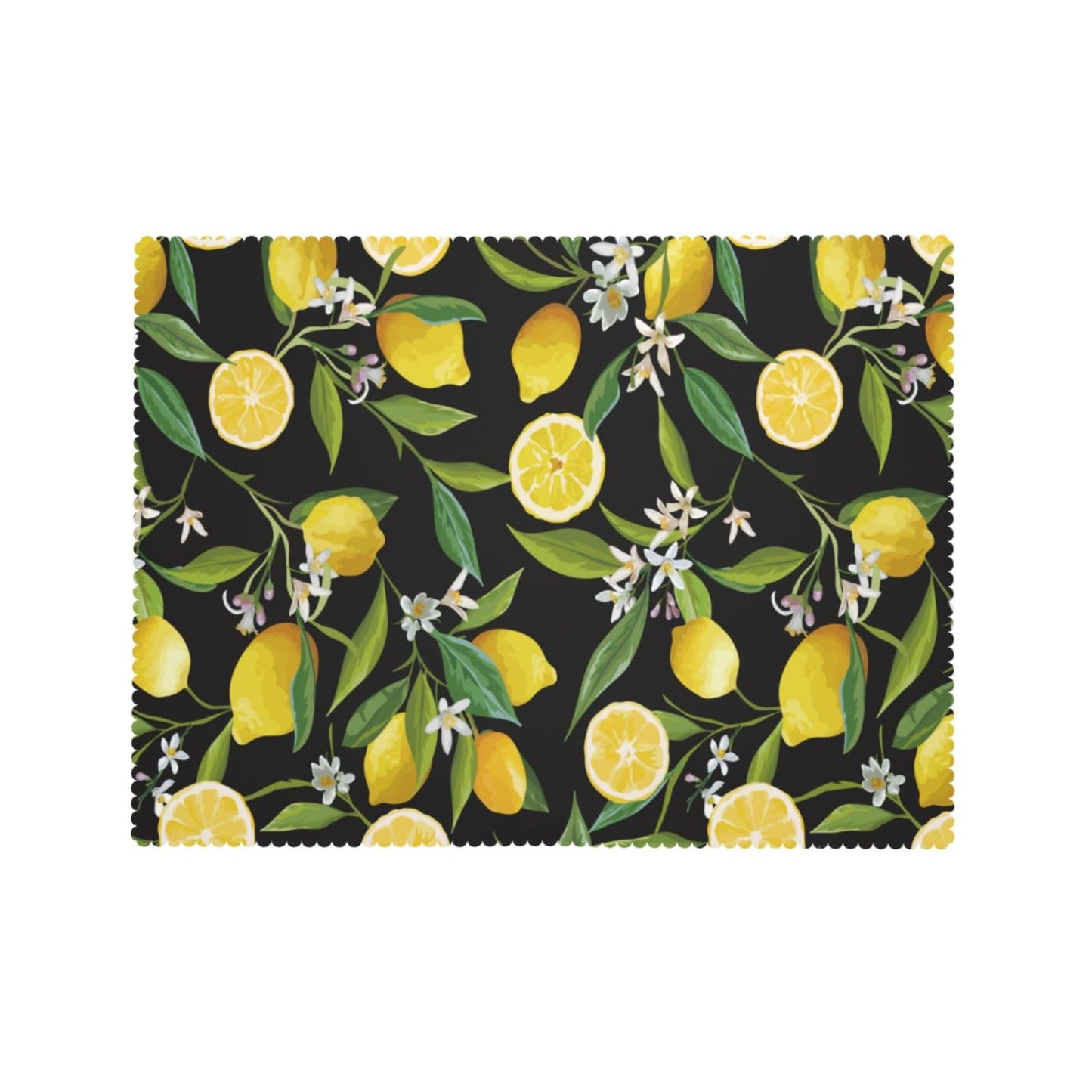 ZYPHORIEL Lemon Fruits Floral Rectangle Tablecloths Black Lemon Table Cloths Dacorative Kitchen Dining Tablecloth for Rectangular Tables,Washable Table Cover for Party 54 x 72 Inch