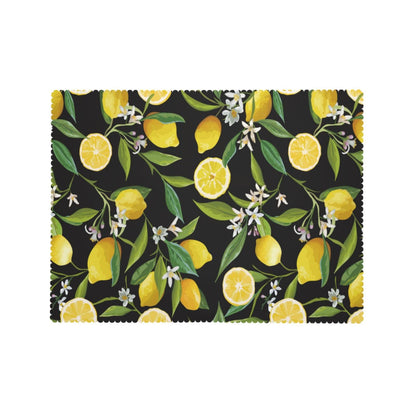 ZYPHORIEL Lemon Fruits Floral Rectangle Tablecloths Black Lemon Table Cloths Dacorative Kitchen Dining Tablecloth for Rectangular Tables,Washable Table Cover for Party 54 x 72 Inch