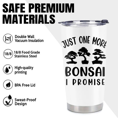 BSHELLOE Bonsai Gardening Gifts - Stainless Steel Vacuum Insulated Tumbler 20 Oz