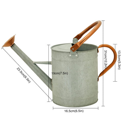 HORTICAN 1 Gallon Watering Can, Metal Watering Can with Removable Spout, Farmhouse Galvanzied Water Can, Nice Plant Water Can for Indoor Use and for Outdoor Use