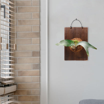 ORFOFE Fern Hanging Plaque 9.76X6.77X0.70In Solid Wood Rustic Sign Decor for Indoor Succulents Climbing Plants Vertical Plant Mounting Board