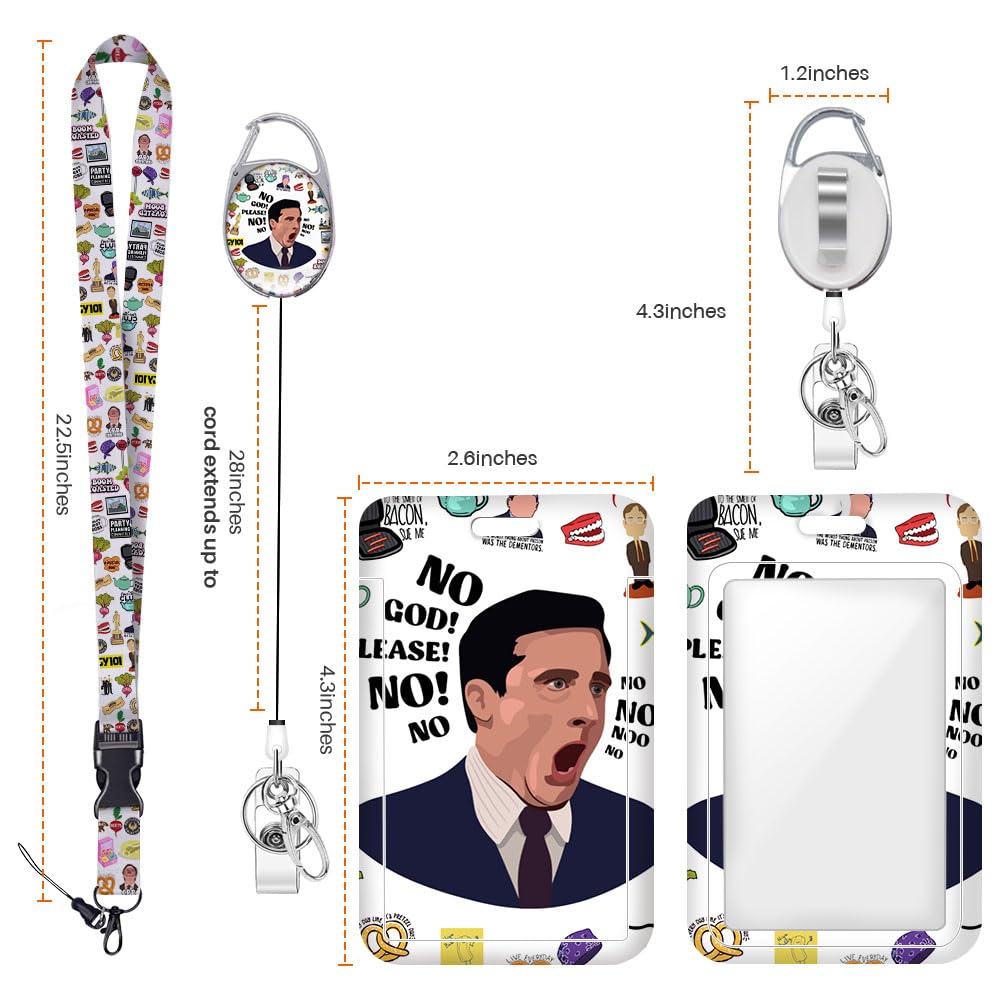ID Badge Holder with Lanyard Retractable Badge Reel Fun Office ID Card Holder Friends TV Show Merchandise Gifts Lanyards for ID Badges Vertical ID Protector Badge Clip for Nurse Doctor Coworker