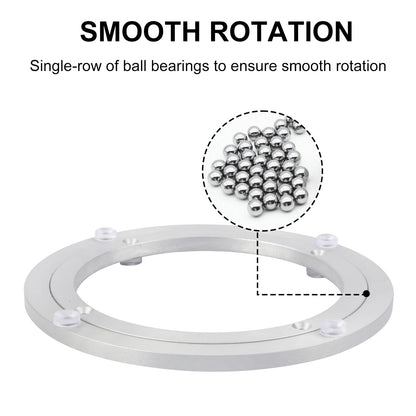 Yiksonyo 3 Pack 8 Inch Aluminium Alloy Turntable Bearing, Heavy Duty Swivel Turntable Lazy Susan for Round Dining Table, 8" Smooth Swivel Turntables for Lazy Susan Dining Table?Silver