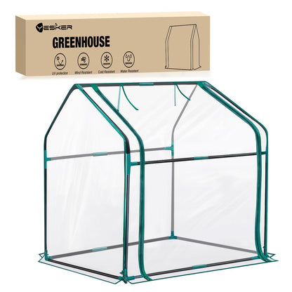 Yesker Mini Greenhouse 36"x18"x33" Portable Small Green House for Indoor Outdoor Greenhouses with PVC Cover Compact Greenhouses Kit for Winter Gardening Balcony Patio Outside Backyard Plant Protection
