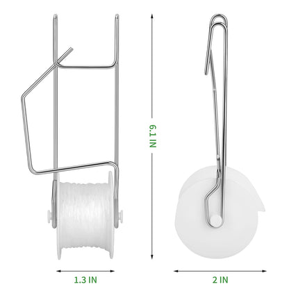 10 Pack Tomato Roller Hooks with 49.2FT String,Tomato Roller Hooks for Greenhouse,Plant,Flower Vine Crop Trellis Kit