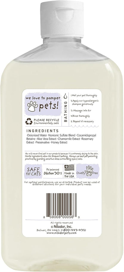 Bobbi Panter Hypoallergenic Dog Shampoo Honey, Aloe Vera, Chamomile & Rosemary – Dye & Fragrance Free Natural Formula for Sensitive & Allergy Skin, Tear-Free, 30:1 Concentrate, Made in USA, 14 oz