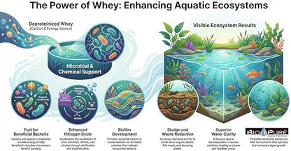 Bio-Pure Pond & Aquarium is (Whey) Better. Ask Rufus: Why is Bio-Pure with (DPW) Better? – 50/50 Dual-Action for Water Clarity + Bottom Waste/Sludge - Treats up to 28,000 gal. (Microbe Nutrition)