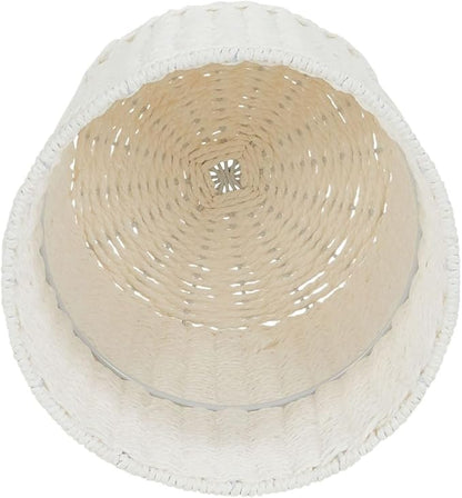Household Essentials White Paper Rope Waste Basket Trash Bin for Bathroom, Bedroom, Office ML-7192