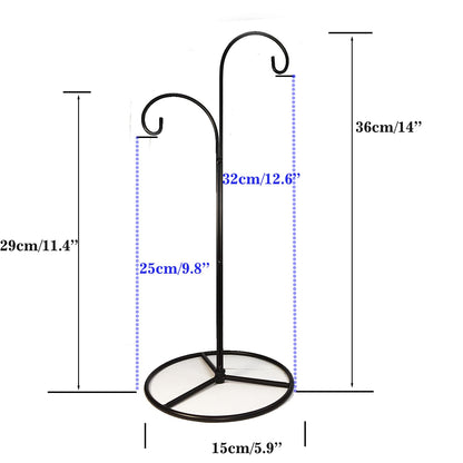 Ornament Display Stand Tall, 2 Pack Gift Ornament Holder with Hook Hanger for Christmas Halloween Decoration, Glass Witch Ball,Home Party Wedding Decor