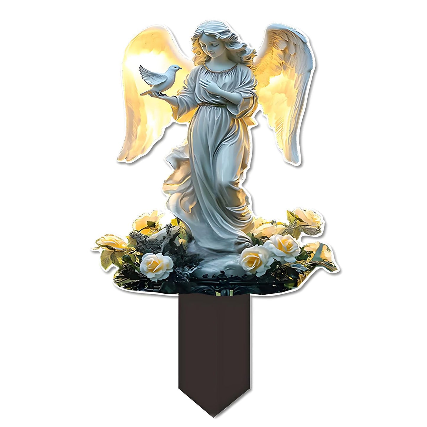 YUEYINGMG Garden Decor, Acrylic 2D Stake, Pot Plants Garden Yard Lawn Outdoor Fairy Statue Ornaments, Fairy Garden Accessories Decoration (Style D)