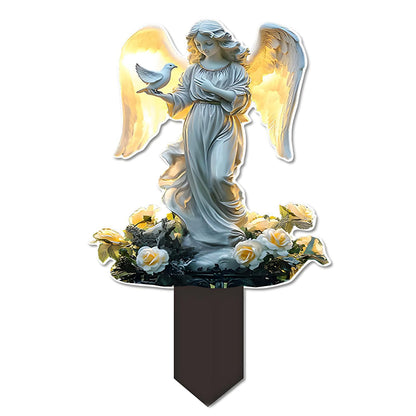 YUEYINGMG Garden Decor, Acrylic 2D Stake, Pot Plants Garden Yard Lawn Outdoor Fairy Statue Ornaments, Fairy Garden Accessories Decoration (Style D)