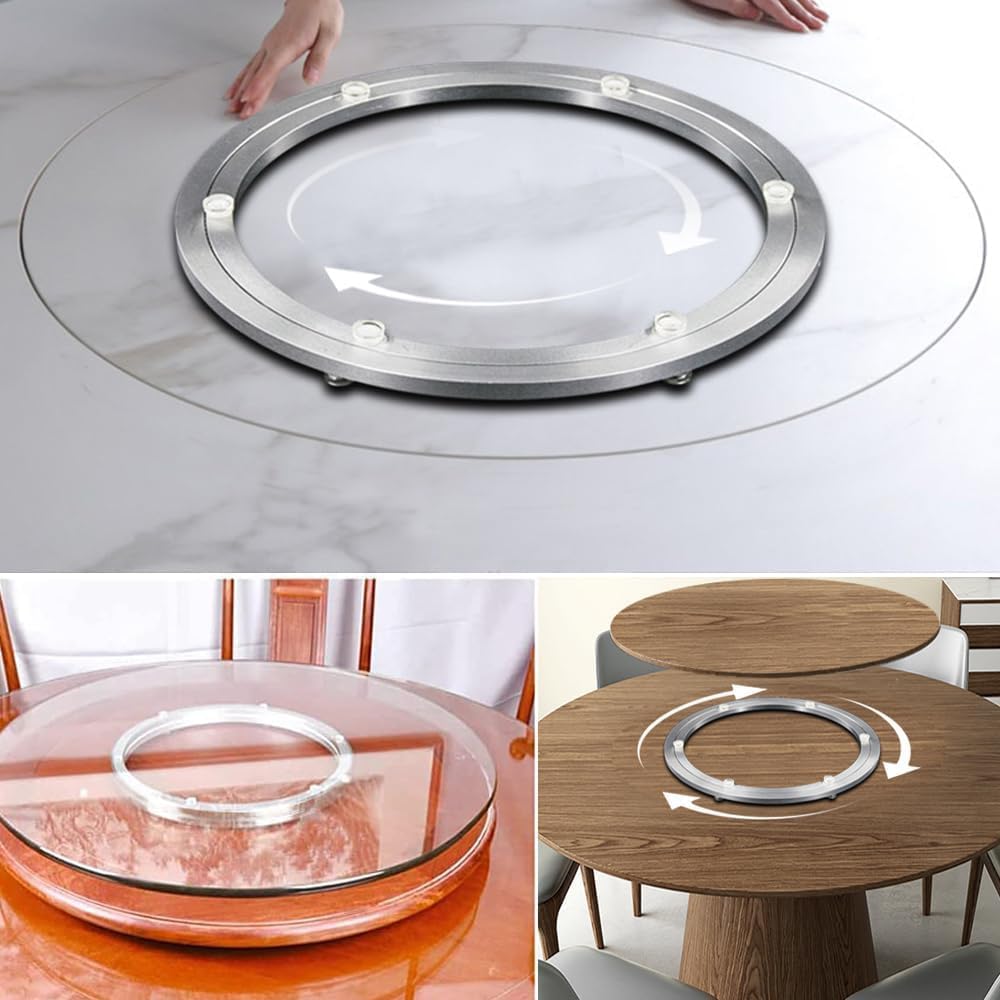 Aluminum Alloy Turntable Bearing 10" Heavy Duty Swivel Turntable Lazy Susan Rotating Bearing Turntable Round Dining Table Swivel Plate for Kaleidoscopes Tabletop Serving Trade Show Displays