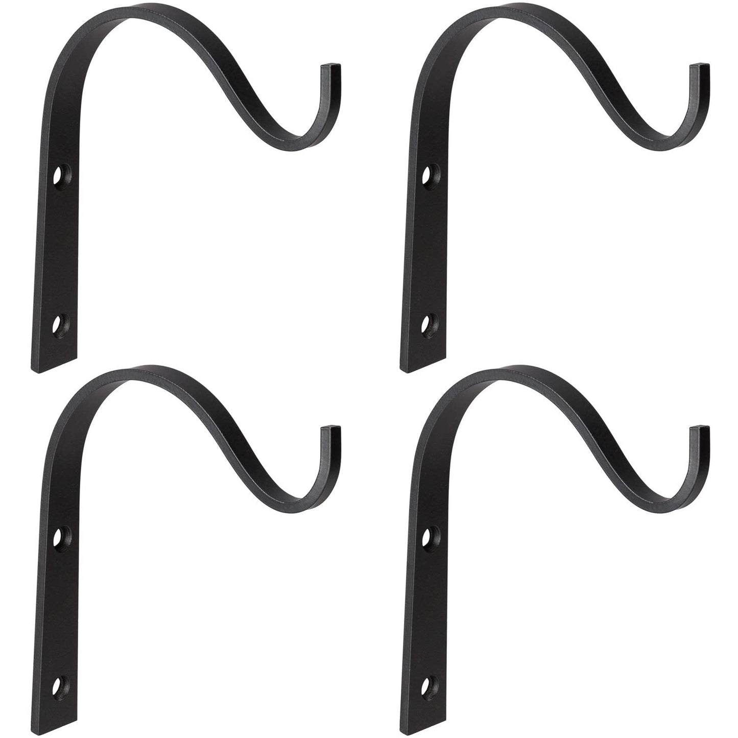 Mkono 4 Pack Iron Wall Hooks for Hanging Plant Lanterns, Plant Hanger Fence Metal Bracket for Bird Feeders, Wind Chimes, Mason Jar Sconces, Light Outdoor Indoor Rustic Home Decor, 6 Inch