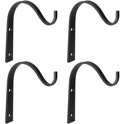 Mkono 4 Pack Iron Wall Hooks for Hanging Plant Lanterns, Plant Hanger Fence Metal Bracket for Bird Feeders, Wind Chimes, Mason Jar Sconces, Light Outdoor Indoor Rustic Home Decor, 6 Inch