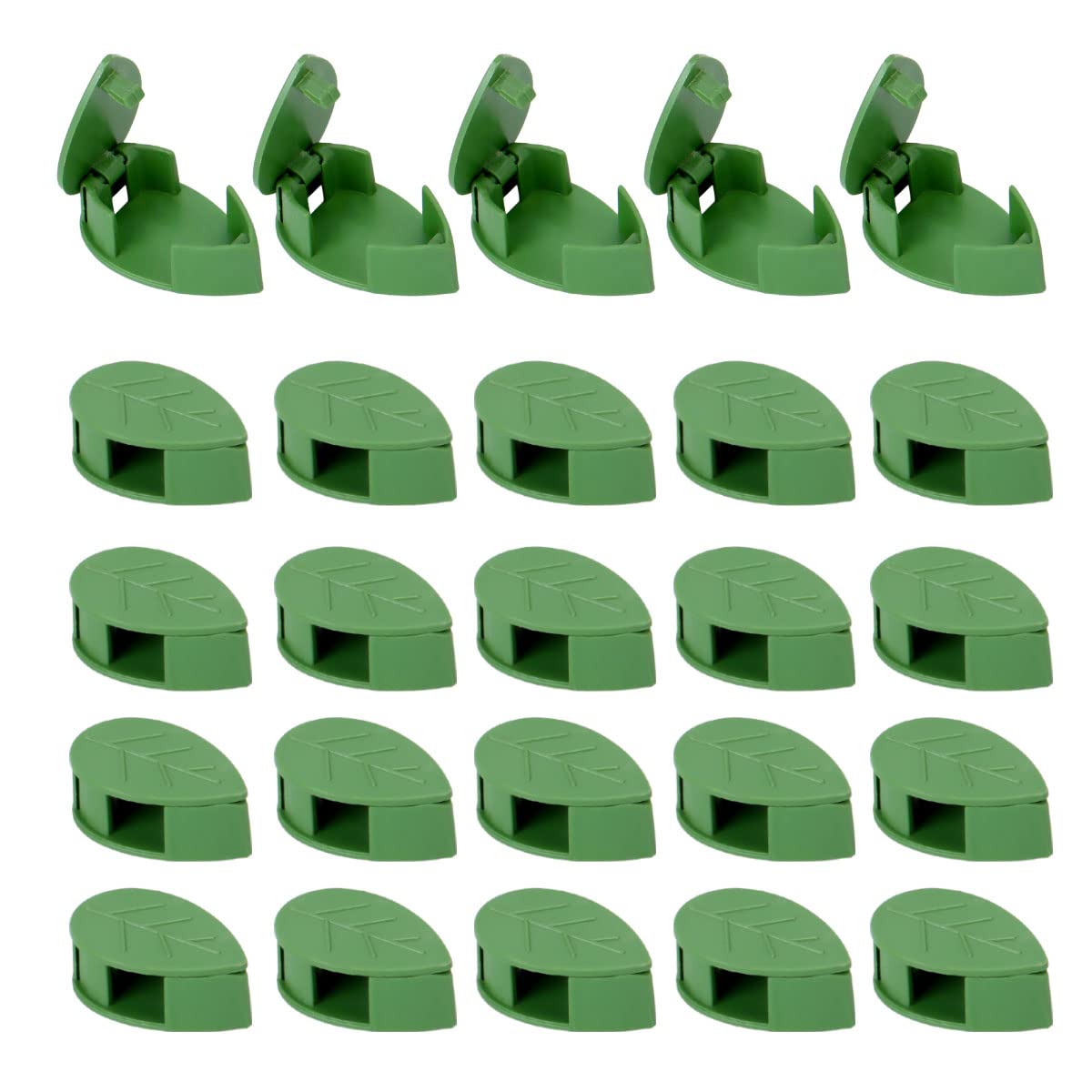 100 PCS Plant Climbing Wall Fixture Clips Self-Adhesive Hook Vines Traction Clips Plant Fixer Invisible Wall Vines Fixing Clips Garden Plants Green Leaf Simulation for Climbing Plants Clips Fixing