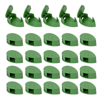 100 PCS Plant Climbing Wall Fixture Clips Self-Adhesive Hook Vines Traction Clips Plant Fixer Invisible Wall Vines Fixing Clips Garden Plants Green Leaf Simulation for Climbing Plants Clips Fixing