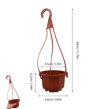 YARNOW 10 Pack Plastic Hanging Planters with Drainage Holes & Chains, 3.5 Inch Hanging Pots for Plants Indoor Balcony Garden Patio