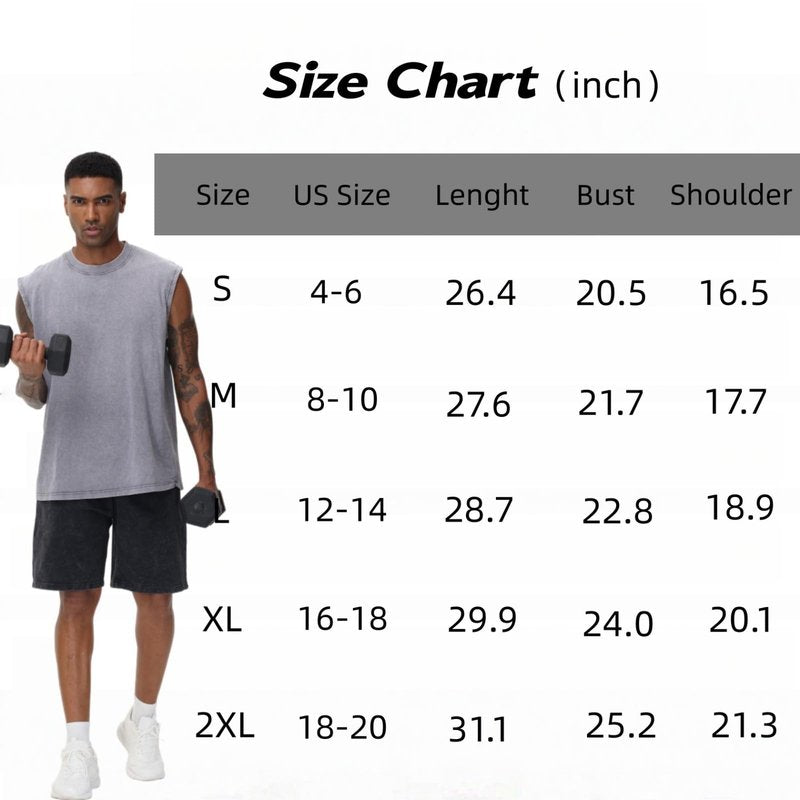 SnowElve 3 Pack Mens Workout Tank Tops Sleeveless Tee Shirts Men Muscle Shirt Gym Acid Wash T Shirts Running Beach Loose Fit Tee(ACCFBK,XL)