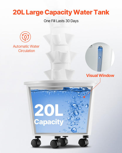 VEVOR Hydroponic Growing System, 30 Pods Vertical 6 Tiers Hydroponic Tower, Home Hydronic Garden with Water Pump & Timer, Water Circulation Plants Germination Kit for Indoor Herbs Fruits & Vegetables