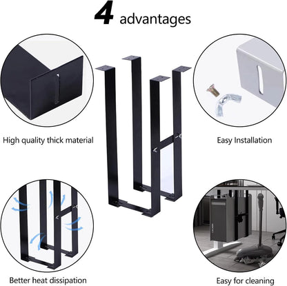 Durable PC Tower Stand | PC Stand for Carpet & Floor | Under Desk Laptop Mount | SPCC Cold Rolling Steel | Adjustable Width 190-250mm | Max Load 25kgs | White/Black (White)
