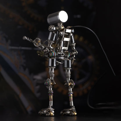 Mostarle Terminator M 3D Metal Puzzle, Arcynix DIY Mechanical Robot Model Kit, Sci-Fi Design LED Light Feature Unique Gift for Adults & Teenager (Blue)