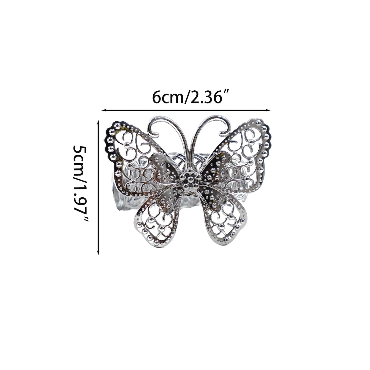 Yidaz 2 Pcs Silver Butterfly Curtain Tiebacks Decorative Drapery Holdbacks Elegant Metal Tie Backs for Curtains Window Treatment Accessories for Living Room