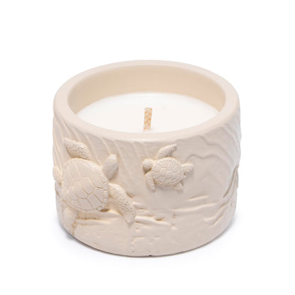 Hodao Oceanic Serenity Handcrafted Aromatherapy Box with Candle & Decor – Beach Rock Sculpture with Sea Turtle, Seashells, for Home, Bathroom, Yoga Room Decor (Brown-Turtle)
