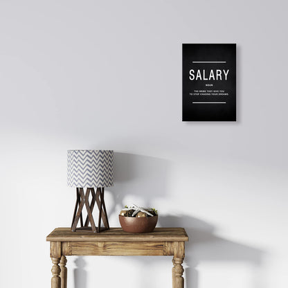 BWSPACE Motivational Canvas Wall Art Painting Decorations Poster for Office Living Room Bedroom Artwork Ready to Hang (Salary,12x18 inch)