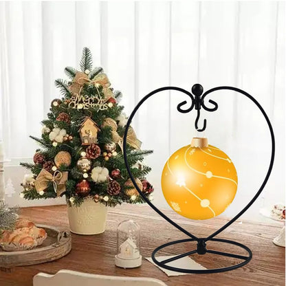 YY YEARCHY Ornament Display Stand for Mini Hanging Glass Globe Ball, Air Plant Flower Holder (Black, 8.07" x 4.72")