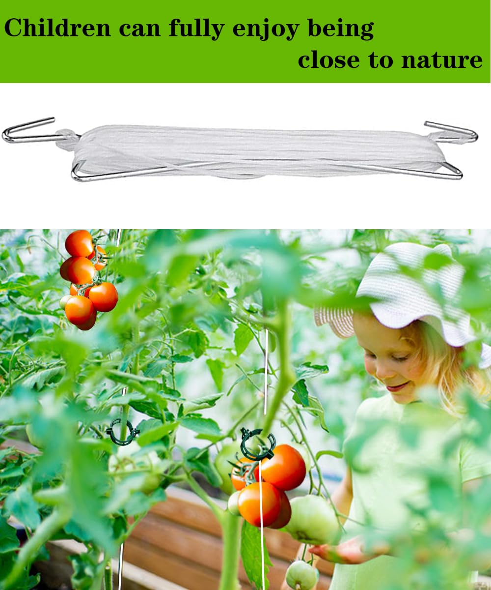 30Pcs Tomato Hooks with String,Plant Support Clips, with 33 Feet Garden Twine - Heavy Duty Plant Trellis for Tomatoes, Cucumbers, Peppers, Vines ，Reusable