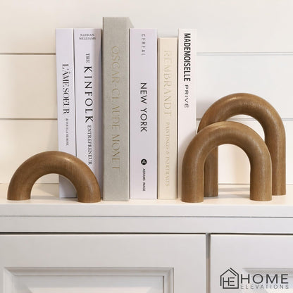 Product Elevations Wooden Arch Decor Set of 3 - Shelf Decor Aesthetic for Coffee Tables, Consoles, Bookcases, & Entryways - Scandinavian & Japandi Home Decor Accents - Wood Decorative Objects