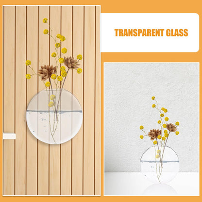 Happyyami 2pcs Wall Hanging Planter Terrariums Hydroponic Glass Vases Indoor Wall Plant Holders Decorative Hanging Pots for Home Décor