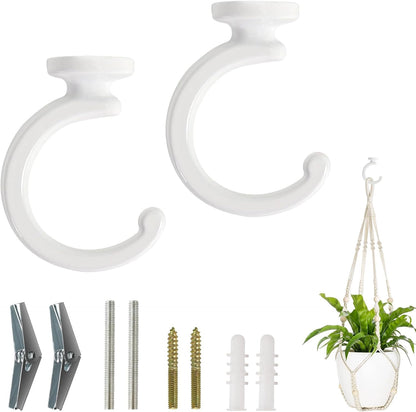 Mkono Macrame Plant Hanger and Ceiling Hooks for Hanging Plants Indoor Outdoor Boho Home Decor