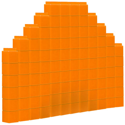100 Pcs Orange Linking Cubes for Math Counting Cubes Manipulatives Plastic Counting Block Manipulative Classroom Learning Supplies for Educational Preschool Activities Boy Girl (Orange)