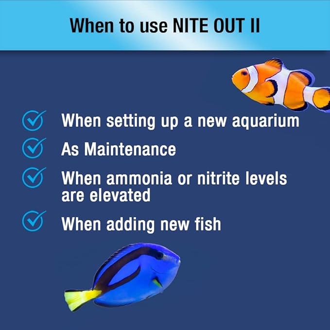 MICROBE-LIFT Nite-Out II Aquarium Bacteria for Start-up, Instantly Cycle Aquariums, Add Fish on Day 1, Rapid Ammonia and Nitrite Reducer for Freshwater & Saltwater Fish Tank, 8 Ounces (NITEH08)