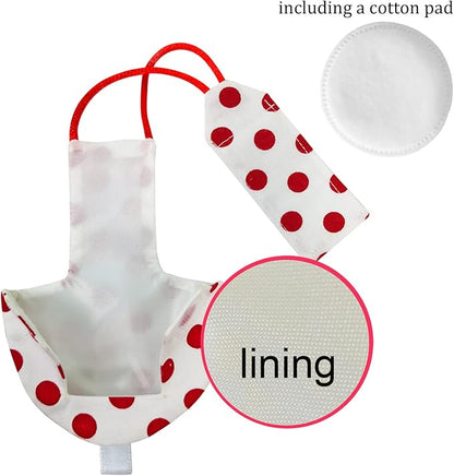 VANFAVORI Bird Diaper Harness Flight Suit Clothes with Liner 80 Inch Flying Rope Leash Extension for Birds Parrot Cockatiel Including A Cotton Pad, S Size, Polka Dots