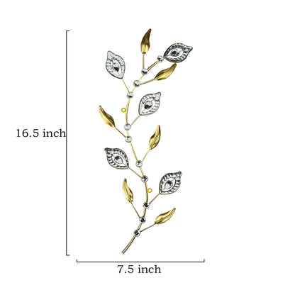 Cityelf 3 Set Crystal Leaf Wall Art Sculpture Iron Tree Leaves Branch Hanging Wall Décor Jeweled Bling Home Deor Acrylic Diamond Accent …