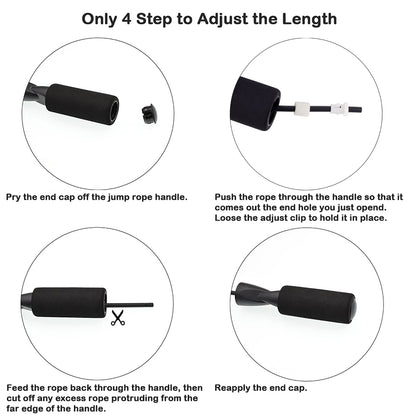 Jump Rope for Fitness Adjustable Rope for Men, Women, and Kids Ideal for Cardio and Training Workouts