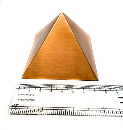 Pure Copper Vastu Pyramid, 3 Inch Hollow Energy Booster, Traditional Indian Style Tabletop Sculpture for Home and Office Decor | Energy for Vibrations at Home, Office | Health & Wealth Benefits