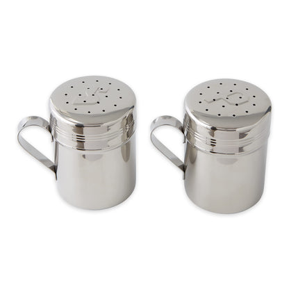 RSVP International Endurance Kitchen Shaker Collection, Dishwasher Safe, Salt & Pepper Set, 10-Ounce, Stainless Steel