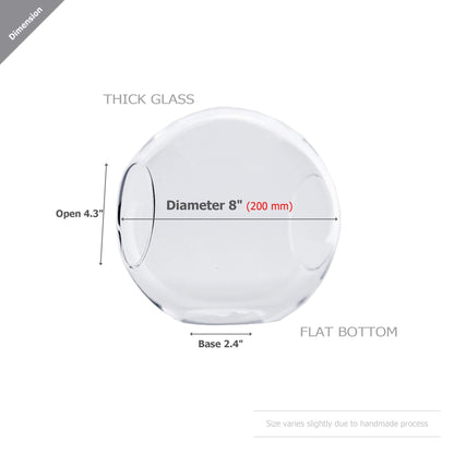 WGV Planter Terrarium, Width 8" Height 8", Clear Round Glass Vase Container with Two Side Opening, DIY Air Planter, Votive Candle Holder for Decor, 1 Piece