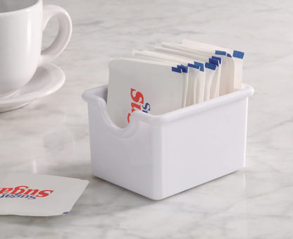 New Star Foodservice Restaurant Grade Plastic Sugar Packet Holder, White, Set of 12
