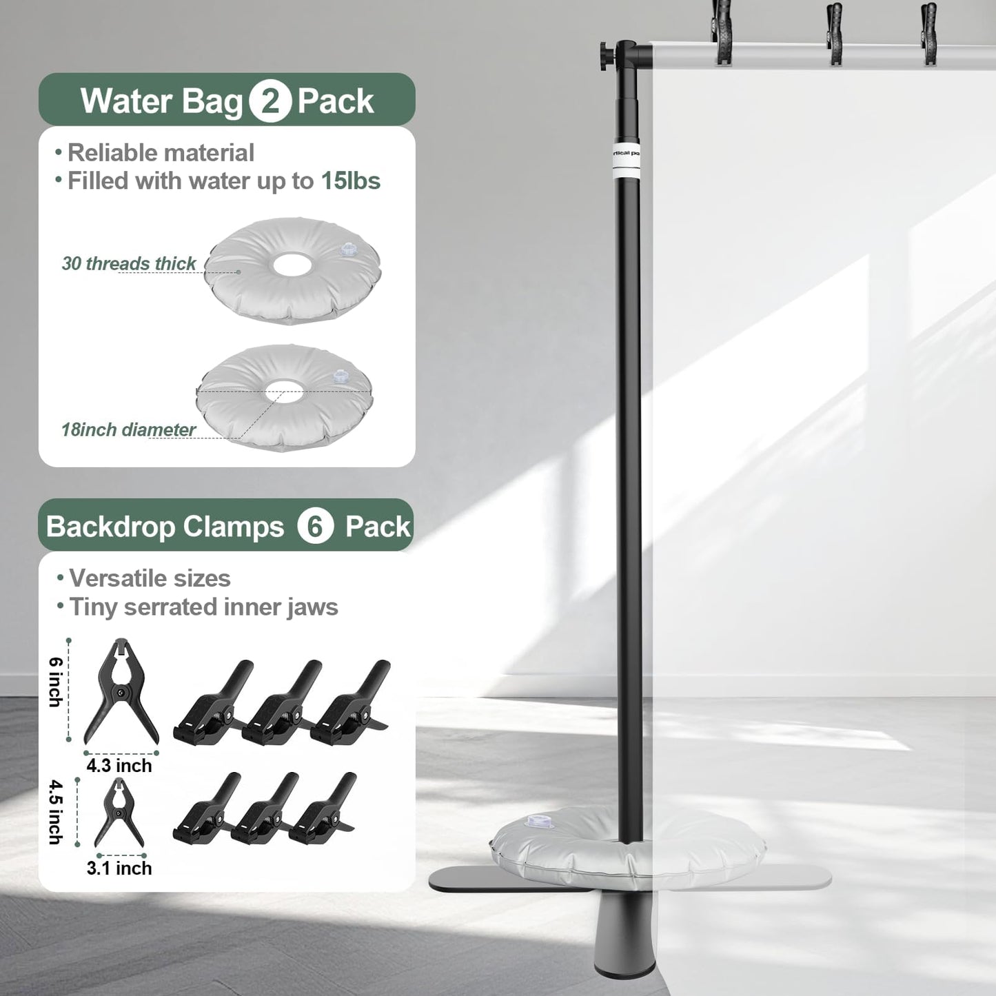 EMART Pipe and Drape Backdrop Stand Kit 8.5x10ft, Heavy Duty Back Drop Adjustable Stand with X-Shaped Base, Metal Background Frame for Parties Wedding Birthday Decoration Photography Photo Booth Video