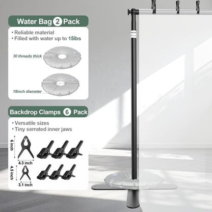 EMART Pipe and Drape Backdrop Stand Kit 8.5x10ft, Heavy Duty Back Drop Adjustable Stand with X-Shaped Base, Metal Background Frame for Parties Wedding Birthday Decoration Photography Photo Booth Video