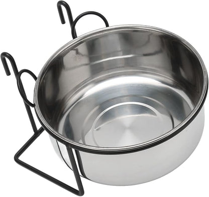 GOTOTOP Stainless Steel Coop Cup, Hanging Pet Bowl Food Water Feeder with Hook for Dogs Cats Birds Rabbits in Crate Cage Kennel