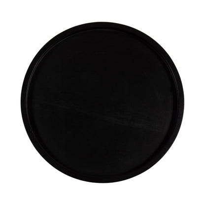 Kate and Laurel Halsey Round Lazy Susan Tray Organizer; 18 Inch Diameter; Black; Transitional Round Countertop Organizer with Turning Lazy Susan for Kitchen Storage