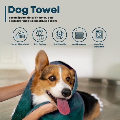 Extra Large Dog Towel for Big Dogs — 400 GSM Premium Microfiber, Fits Golden Retriever, Labrador, Bernese — Super Absorbent Quick Dry, Machine Washable (Purple, L)