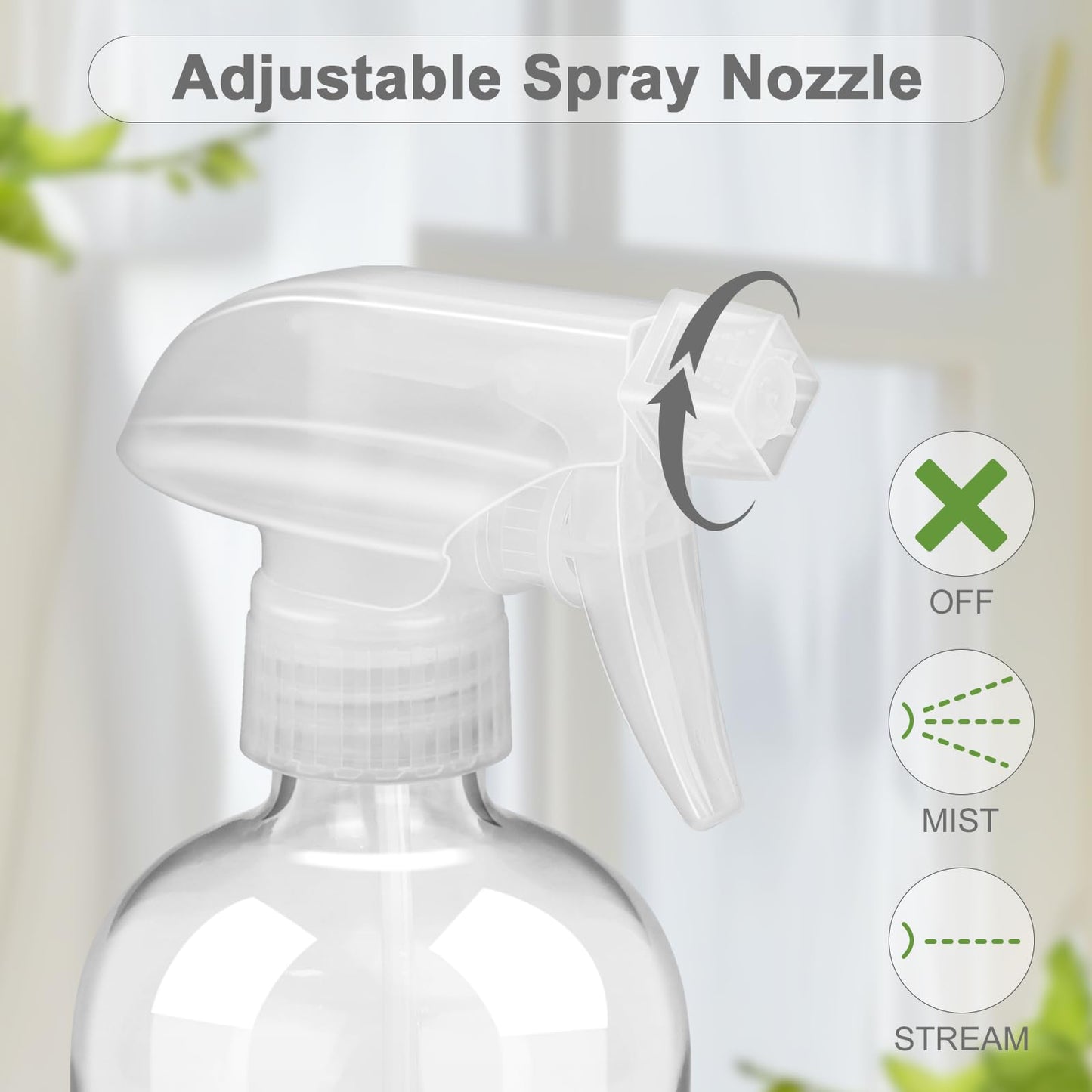 Worldgsb 2 Pack Glass Spray Bottles with Silicone Sleeve, 16 oz Empty Refillable Containers with Adjustable Spray Nozzles, Spray Bottles for Hair, Cleaning Solutions and Plants Pink&Grey